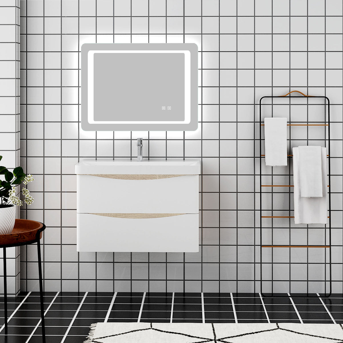 Aica salvaspazio Mobile Bagno 60 cm, con lavabo in Ceramica e 2