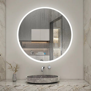 Specchio Da Bagno Rotondo Da 90cm con LED. Antiappannamento. Touch. 3 Temperature Colore