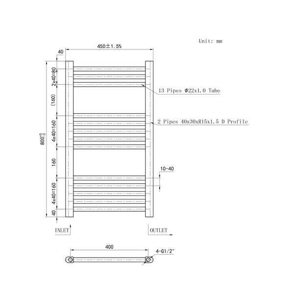 Termoarredo Bagno Scaldasalviette Acciaio Bianco Lucido  Radiatore  Calorifero Termosifone – AICA ITALY S.R.L.